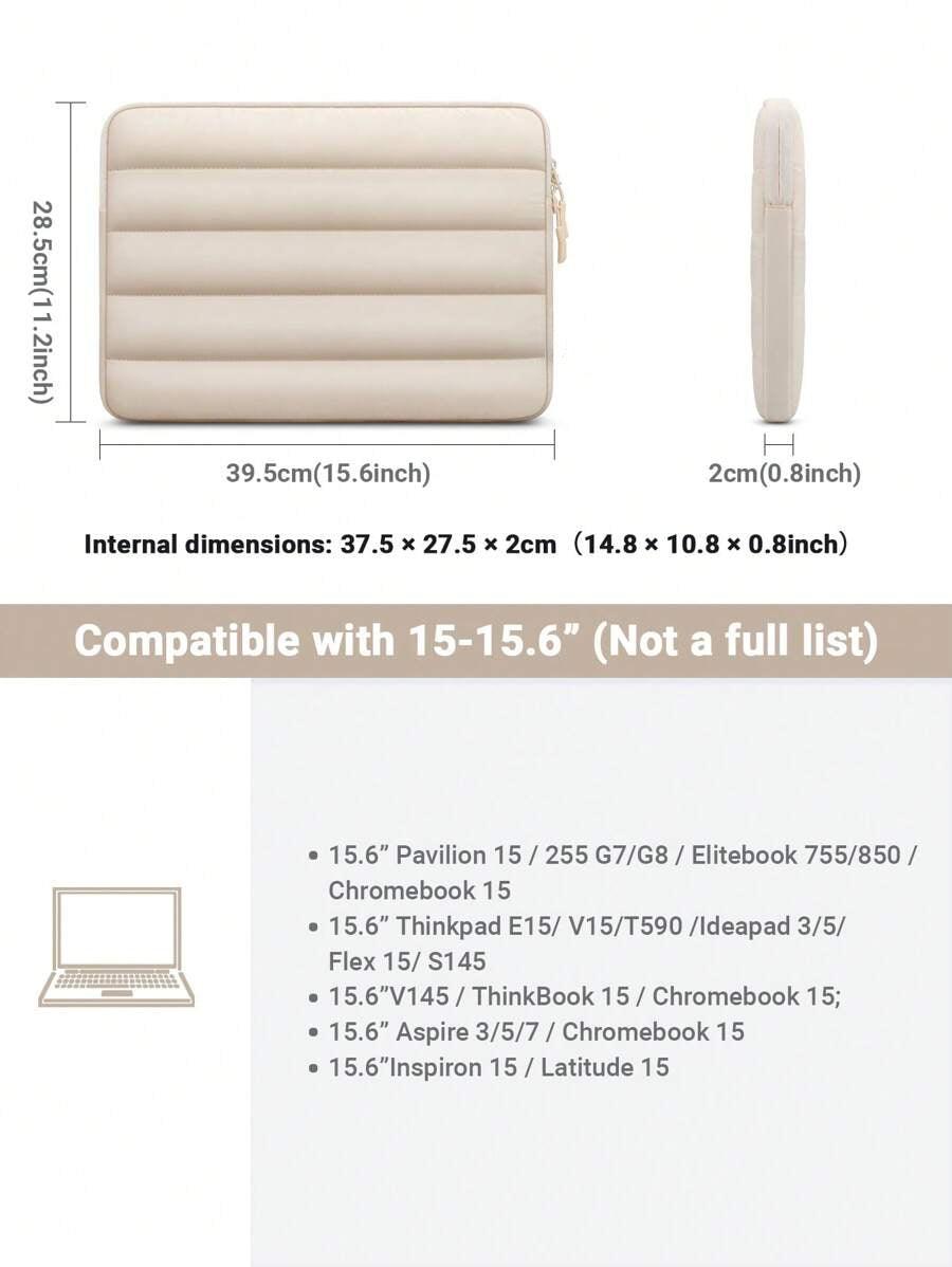 15-15.6 dimension drawing Beige Laptop Sleeve - Soft