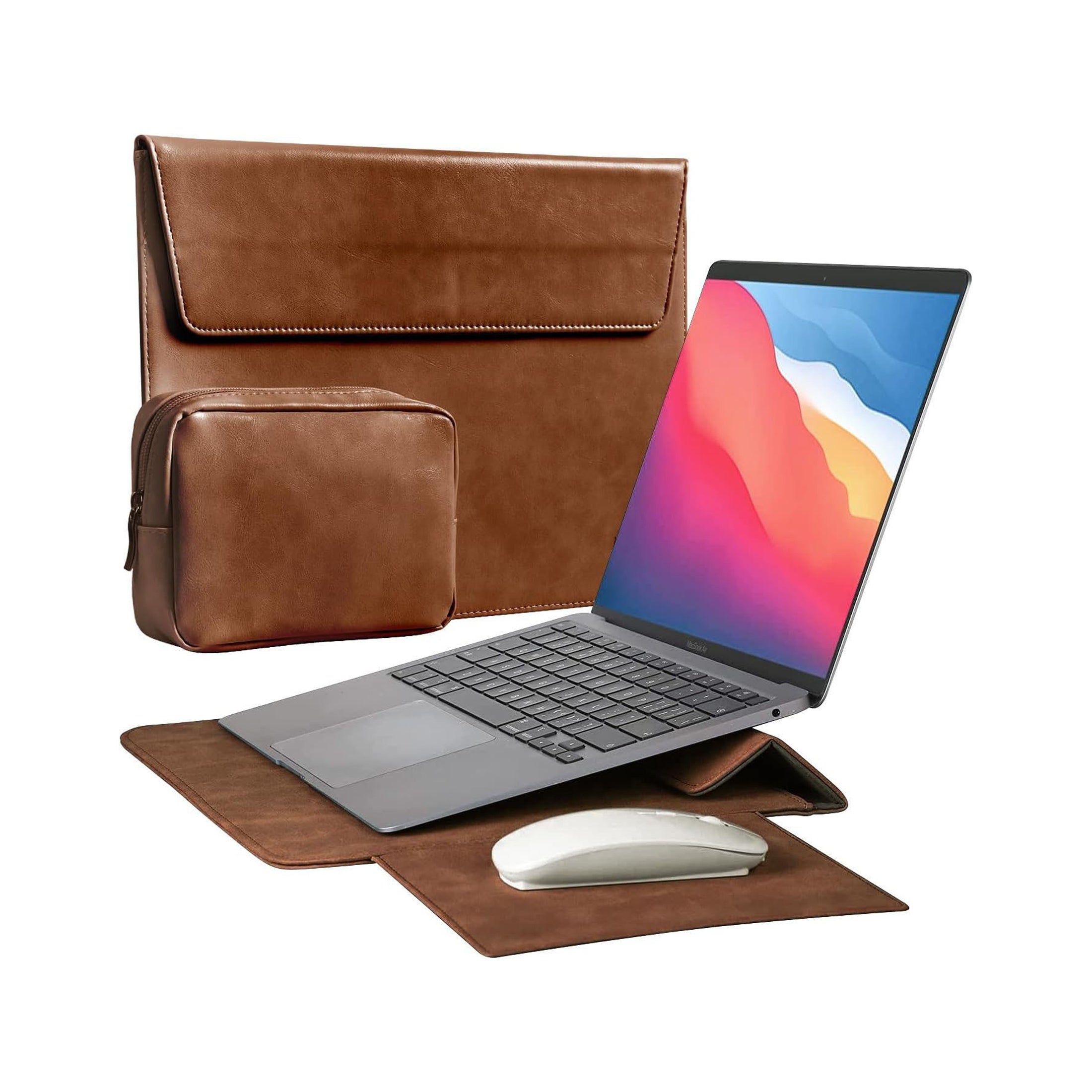 Axis-A14 Laptop Stand Sleeve for 13 inch MacBook Air/Pro - Brown