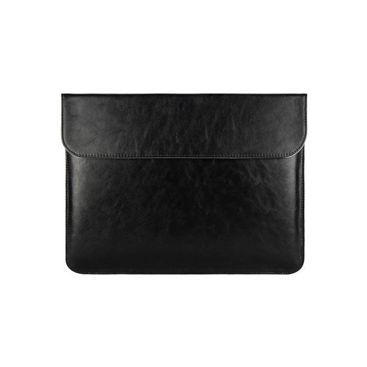 Crazy Horse Leather Black Laptop Sleeve