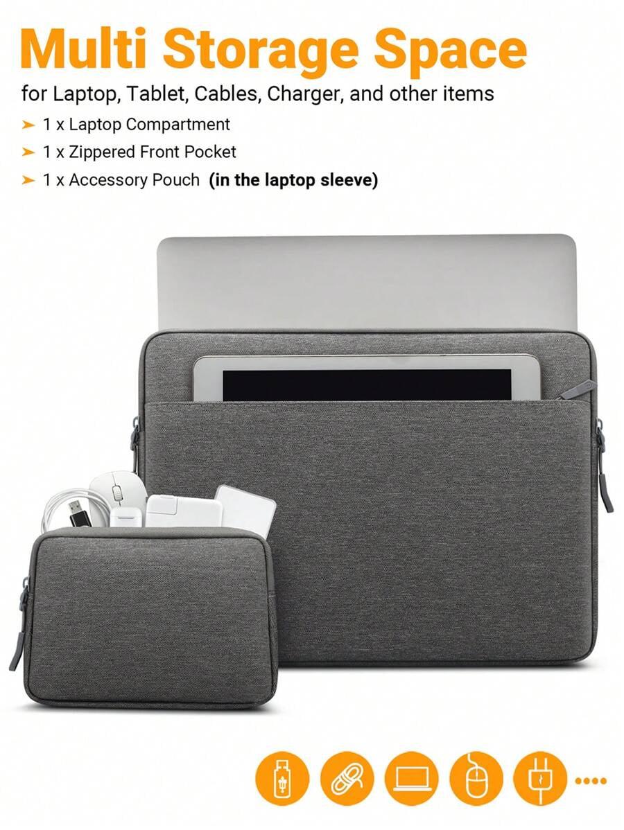 Multi Storage space:for Laptop, Tablet, Cables, Charger, and other items,1x Laptop Compartment,1x Zippered Front Pocket,1xAccessory Pouch (in the laptop sleeve) - Gary_Laptop Sleeve & Organizer Bag