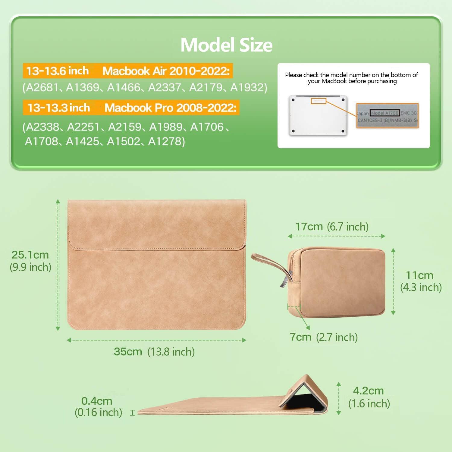Product Dimension Drawing - Pink Laptop Sleeve & Organizer Bag - Vogue Palette