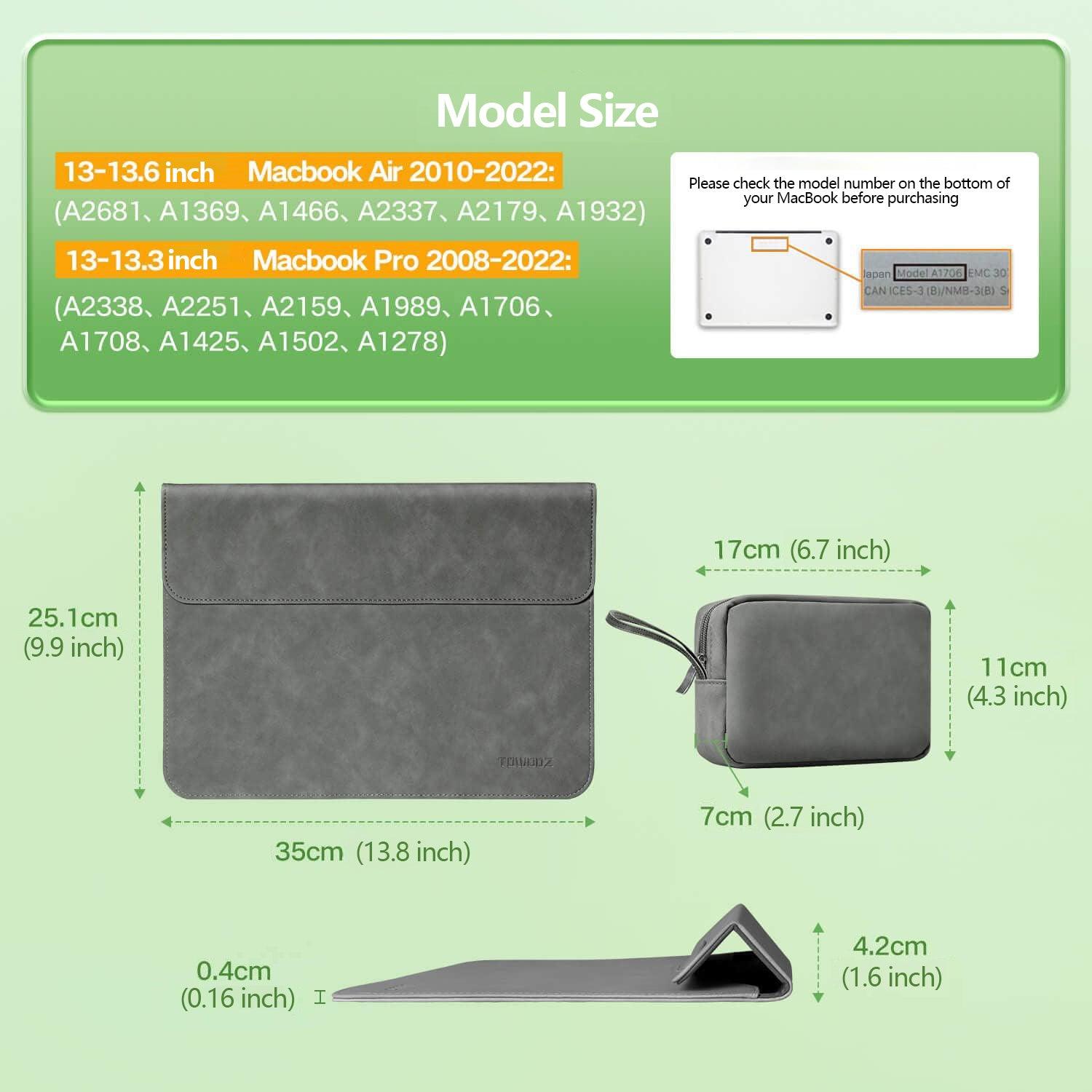 Product Dimension Drawing - dark gray Laptop Sleeve & Organizer Bag - Vogue Palette