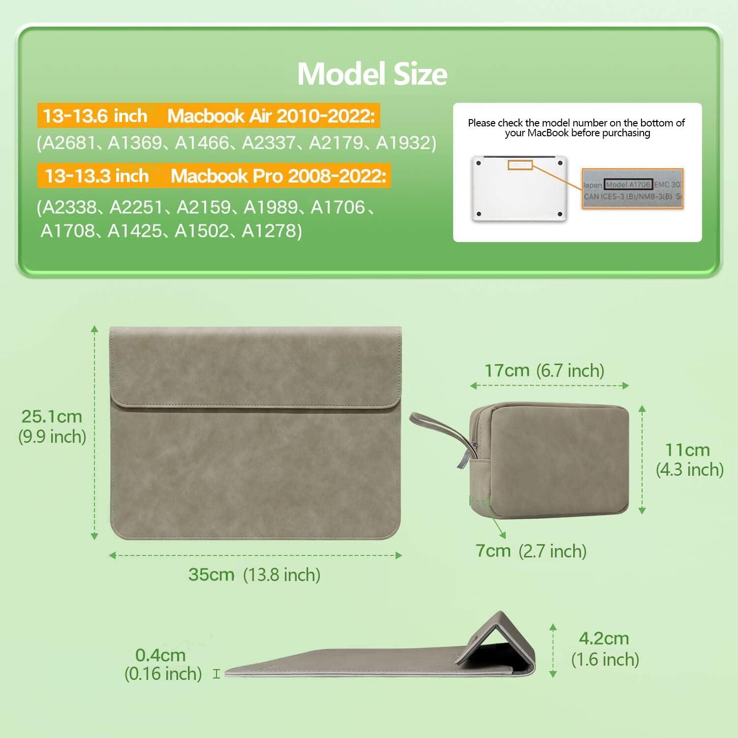 Product Dimension Drawing - gray Laptop Sleeve & Organizer Bag - Vogue Palette