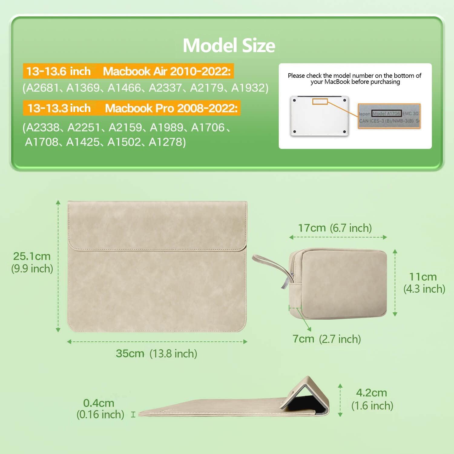 Product Dimension Drawing - white Laptop Sleeve & Organizer Bag - Vogue Palette