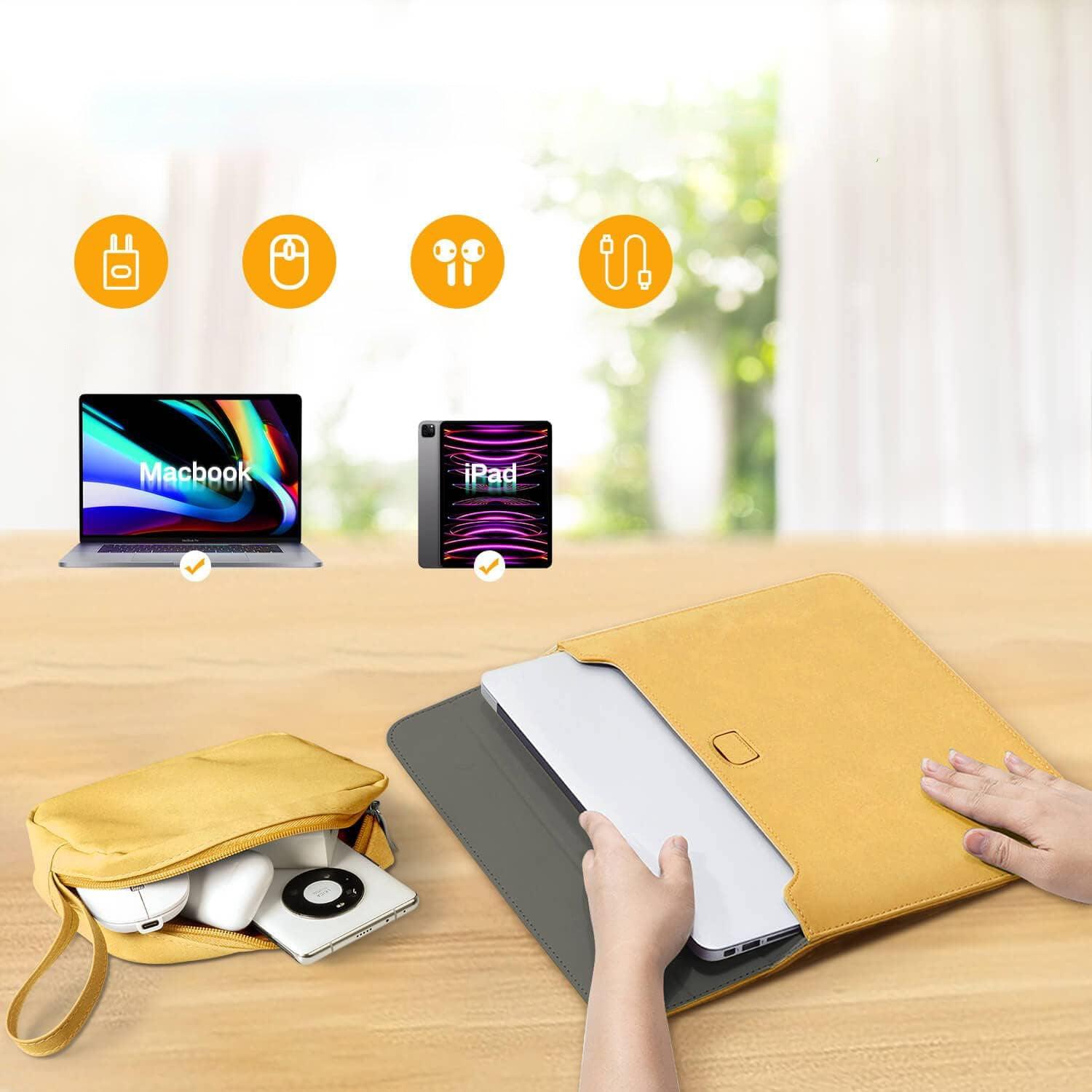 Product Storage Diagram - yellow Laptop Sleeve & Organizer Bag - Vogue Palette