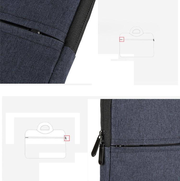 Product design detail drawing - Blue Laptop Bag - Element
