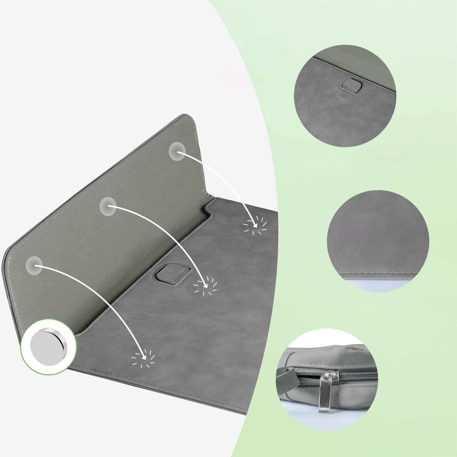 Product design detail drawing - dark gray Laptop Sleeve & Organizer Bag - Vogue Palette