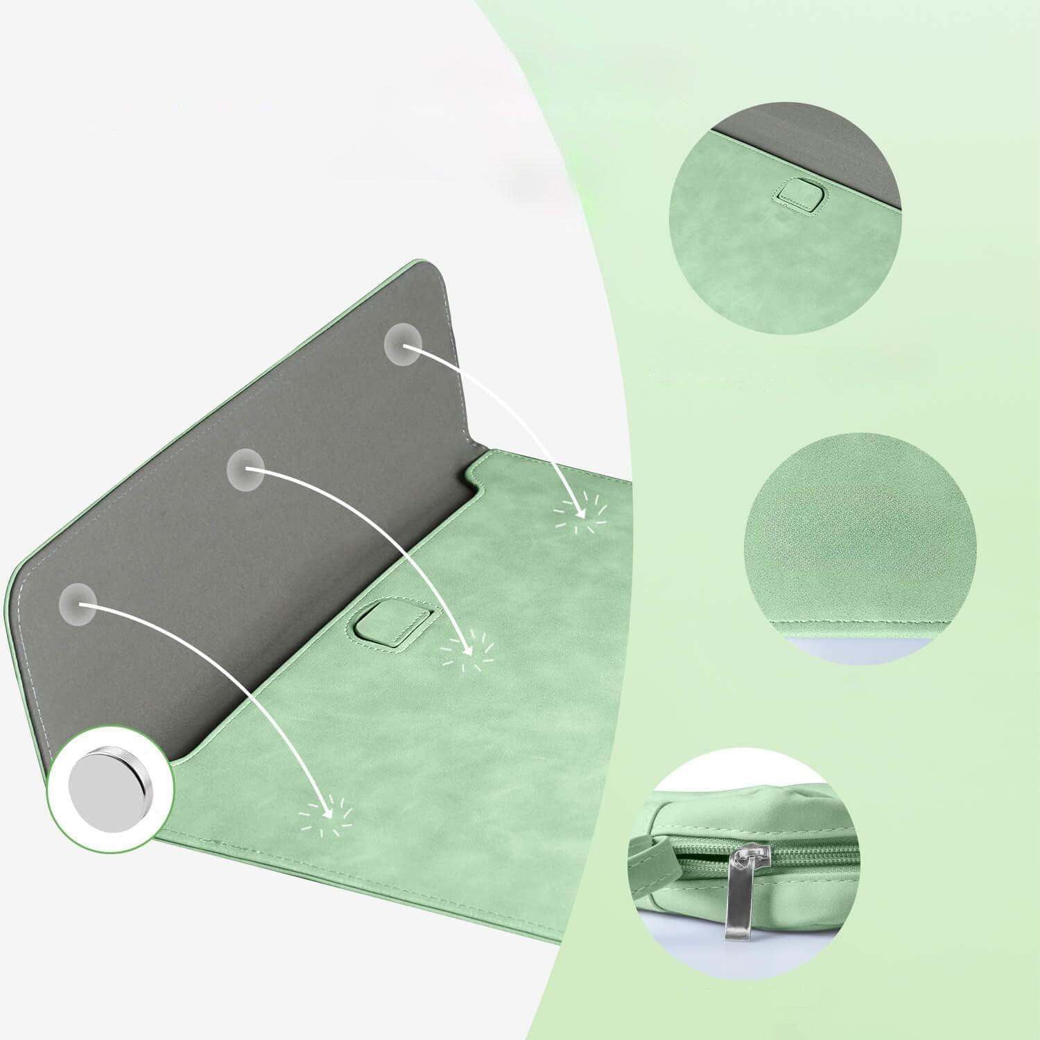 Product design detail drawing - green Laptop Sleeve & Organizer Bag - Vogue Palette