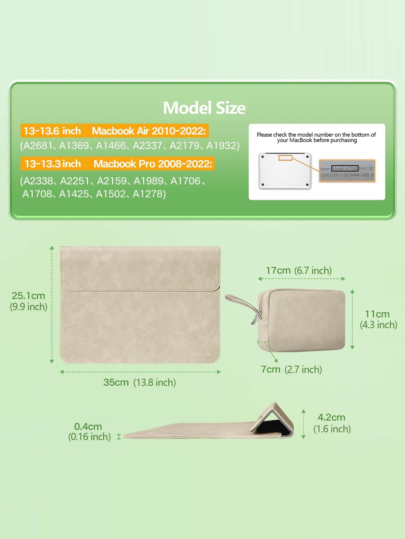 Beige size guide for 14 inch MacBook Pro