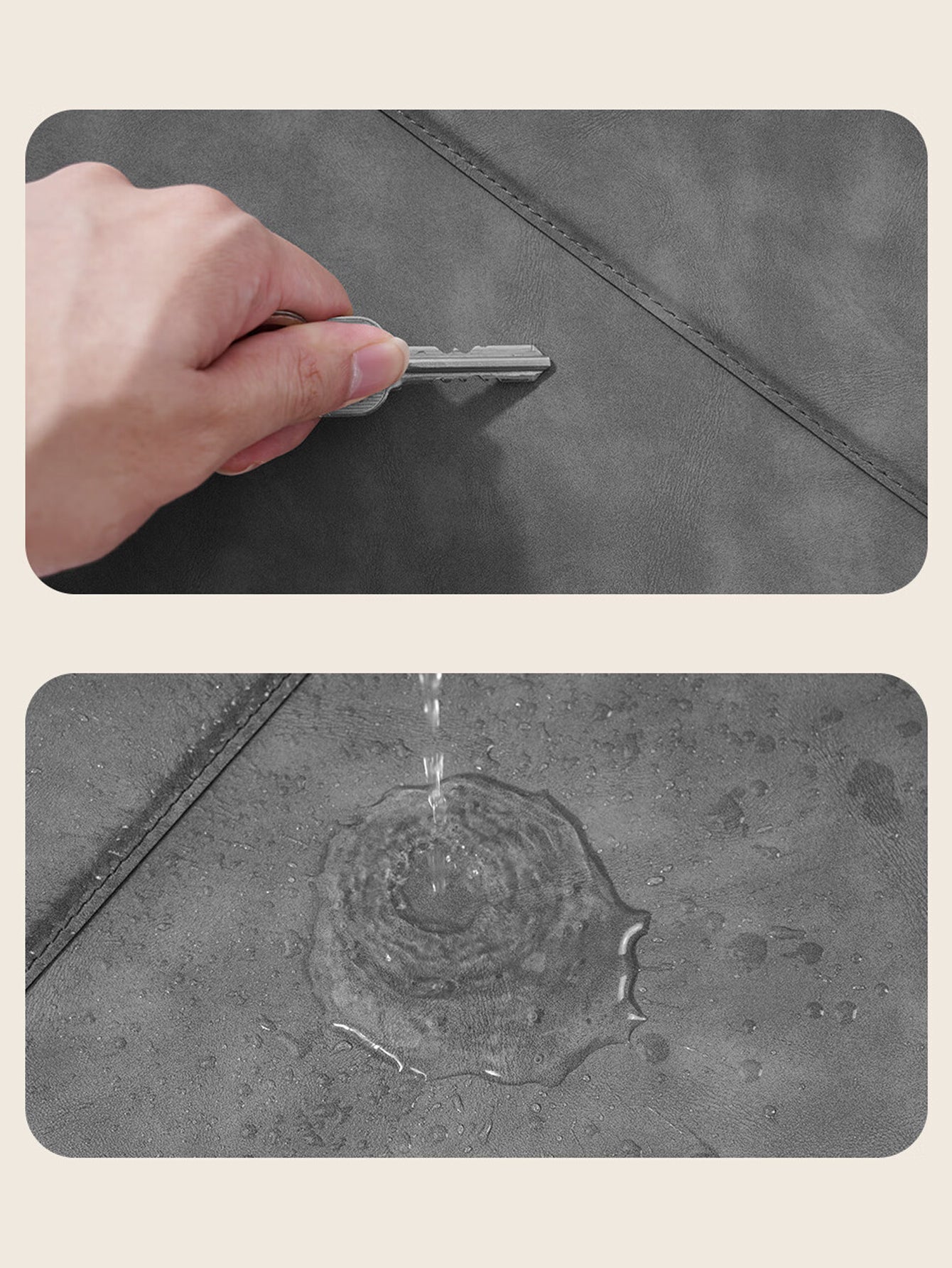 Gray - water resistant detail