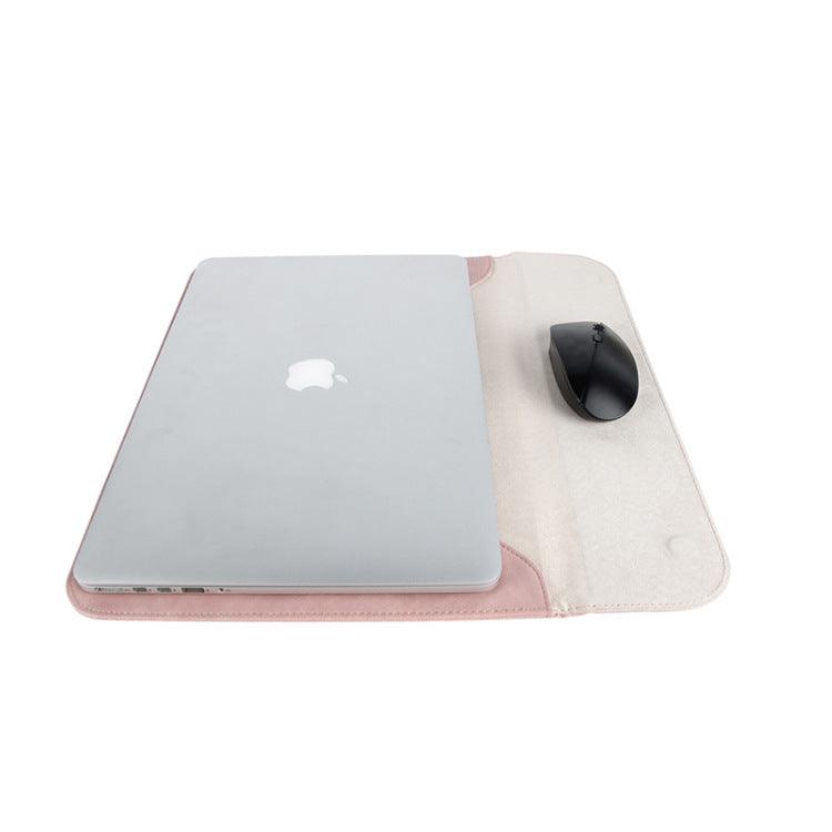 detailed drawing - Crazy Horse Leather Pink Laptop Sleeve - 3
