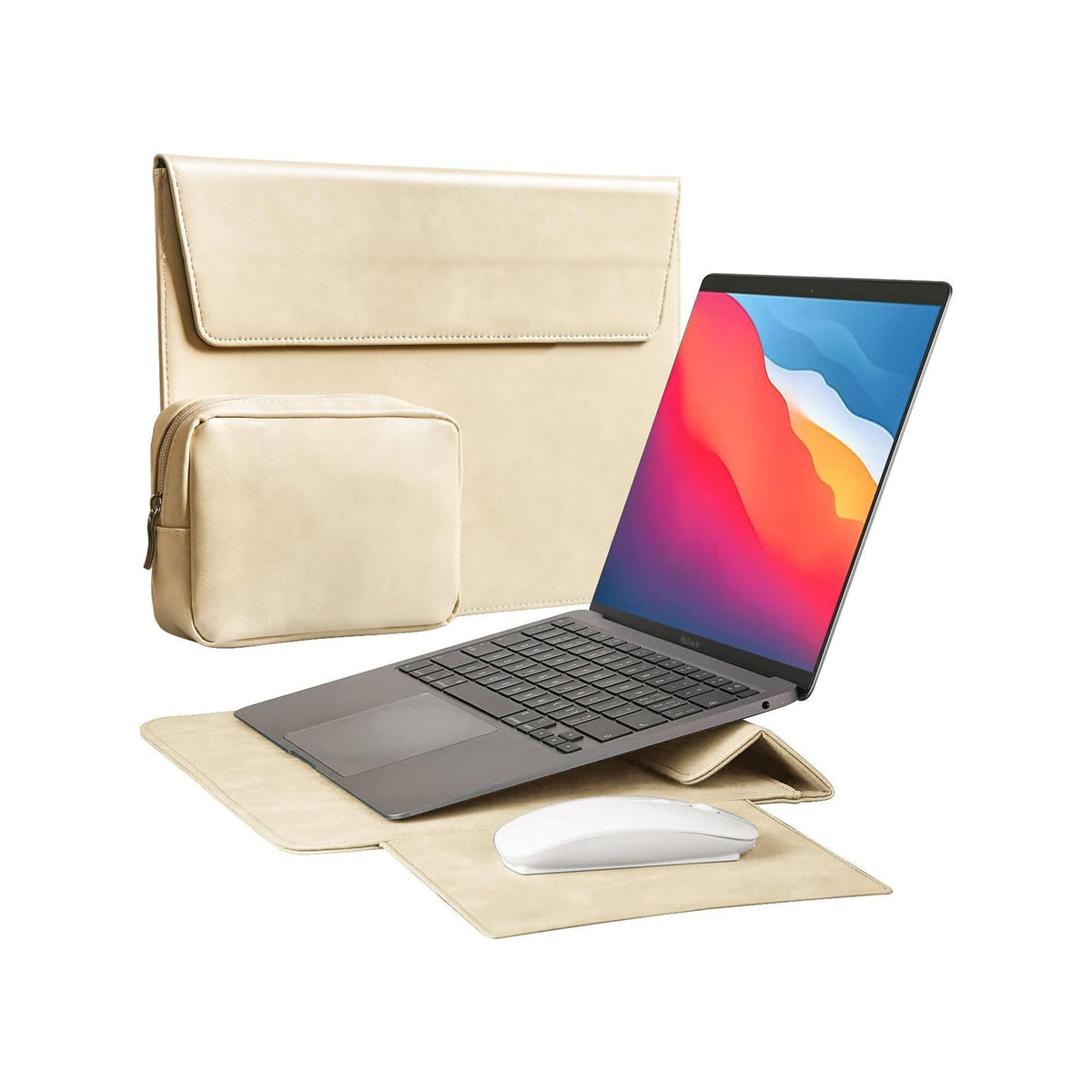 Axis-A14 Laptop Stand Sleeve for 13 inch MacBook Air/Pro - Beige